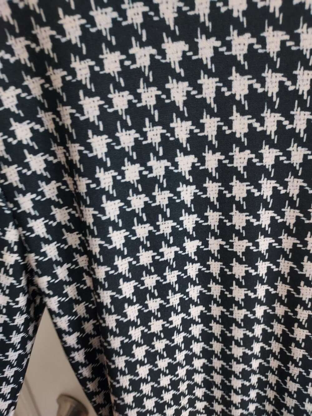 Norma Kamali Black White Houndstooth Long Sleeve Gown Dress - Picture 3 of 11